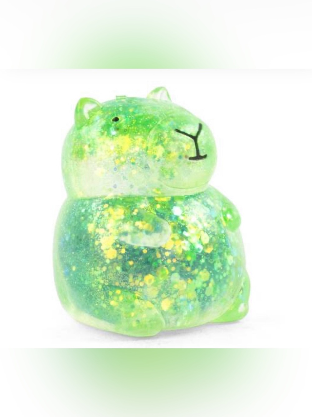 Green Glitter Capybara Sugar Squish Toy